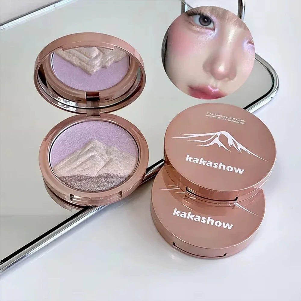 High-Gloss Palette Delicate Pearl Shimmer Non-Cakey High Color Payoff Facial Contour Brightening Contouring Natural Makeup Qme