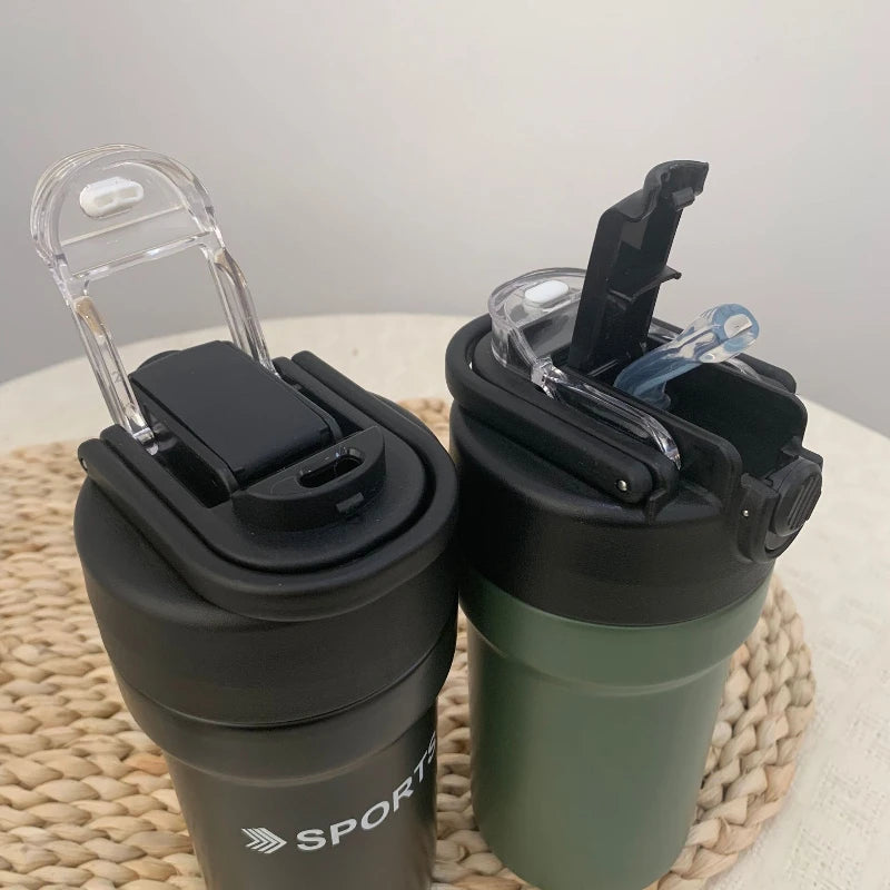 Large Capacity Handheld Outdoor Straw Insulated Water Bottle Qme