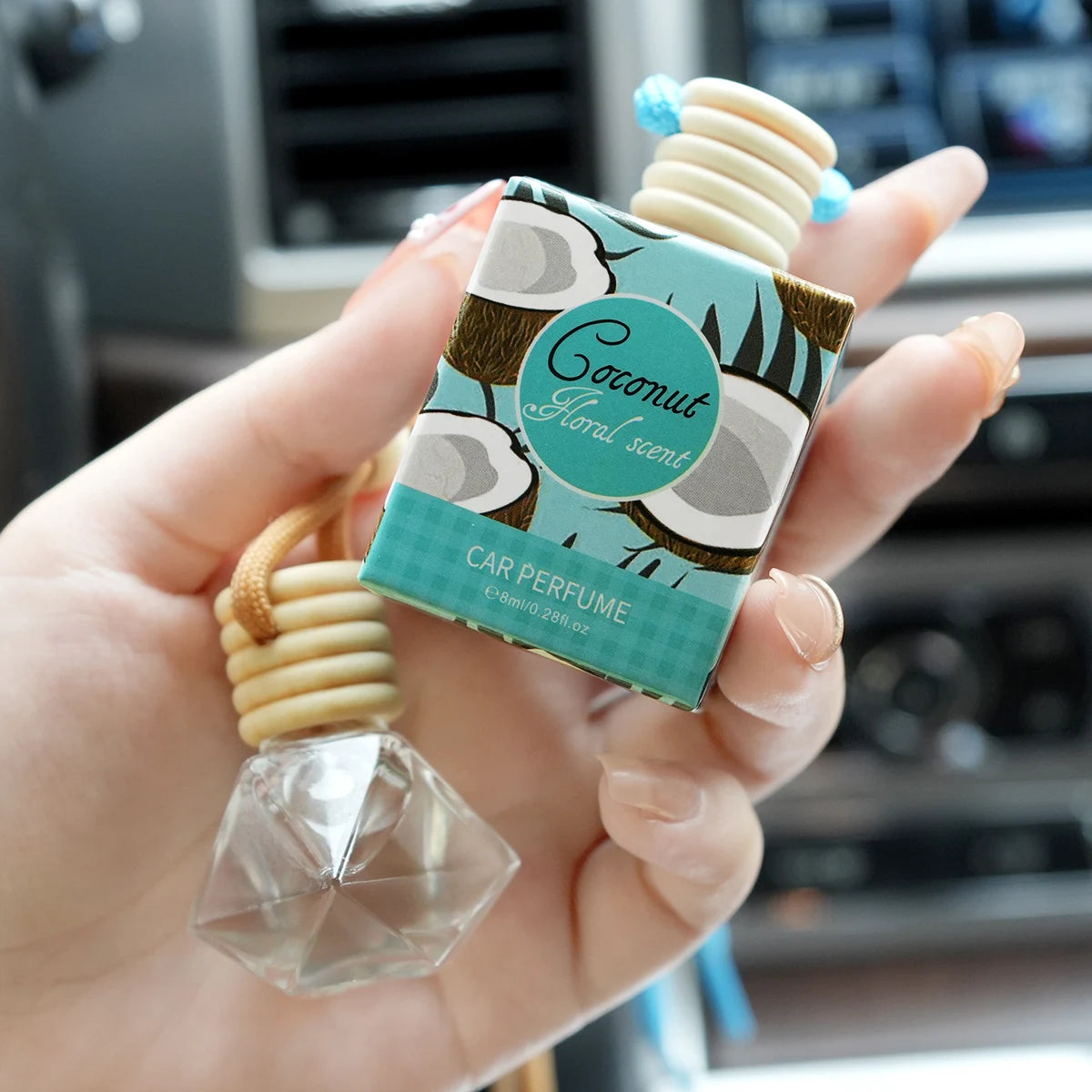 Fresh Fruit Car Fragrance Lasting Woody Fruity Suitable Odor Alcohol Qme 003 Coconut