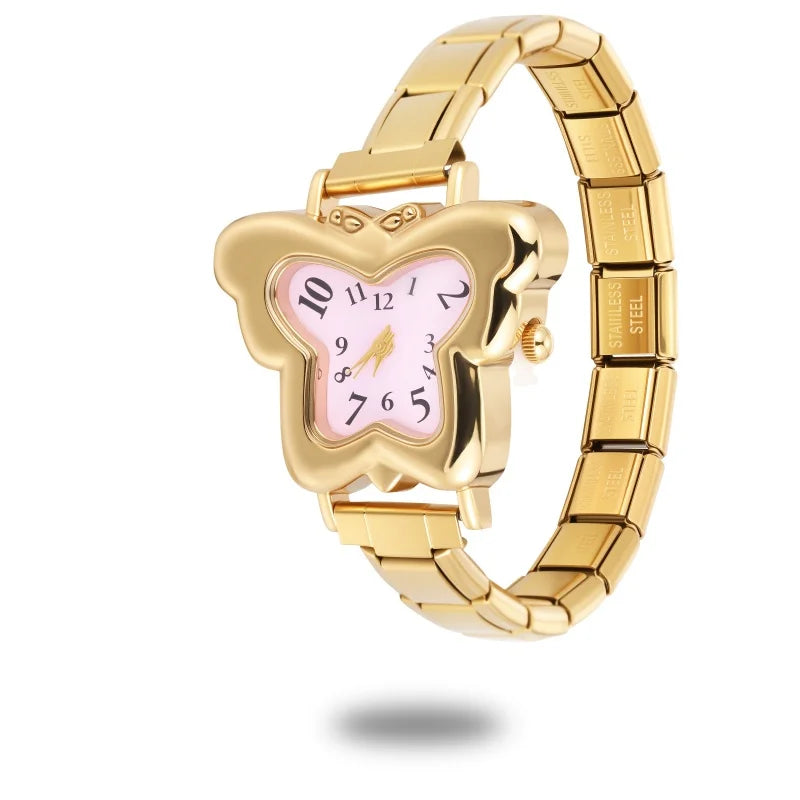 Dropshipping Italian Elastic Charm DIY Width Stainless Butterfly