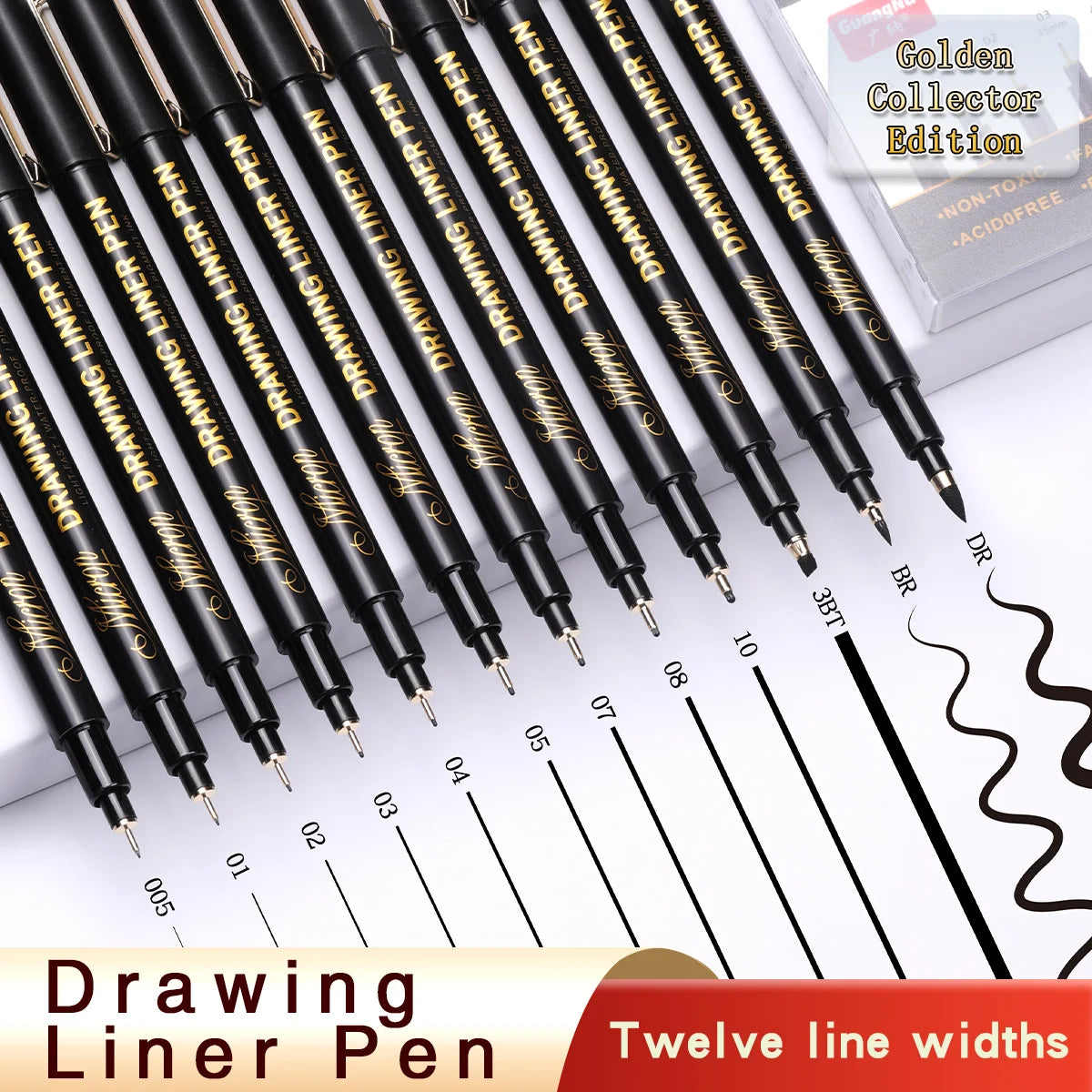 Manga Markers Needle Pen Art Hand-painted Hook Line Pen Sketch Pens Stationery Set Art Supplies School Supplies Art Pen Qme
