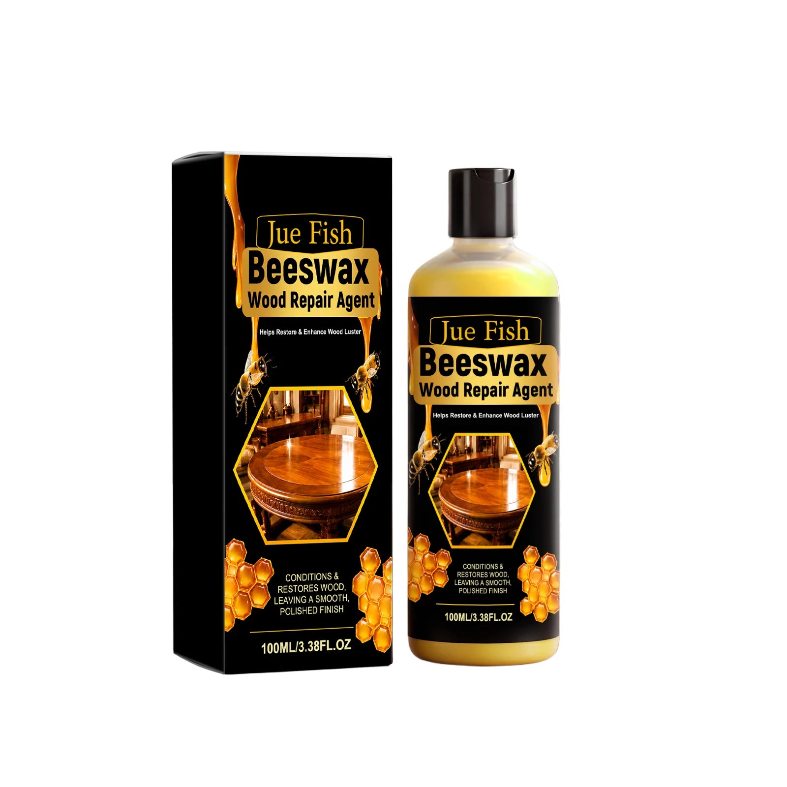Beeswax Wood Repair Agent Removing Scratches Polishing Restoring Luster Wooden Furniture Maintenance Multi-purpose Wood Care Oil Qme 100ml Boxed