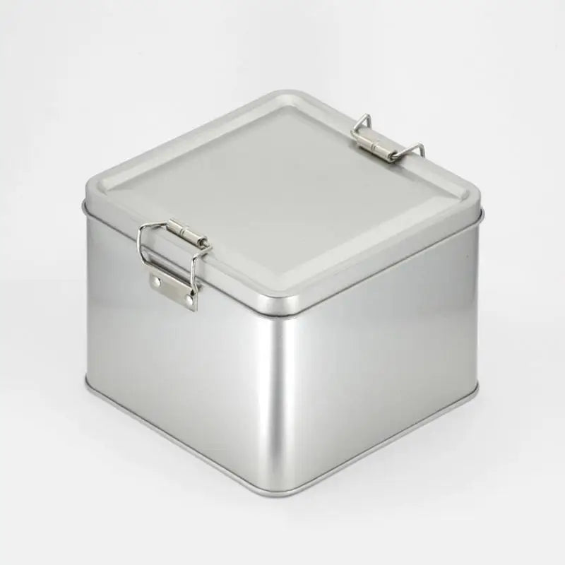 Metal Rectangular Iron Box Old Fashioned Storage Cake Packaging Box Durable With Lid Buckle Organizer Qme