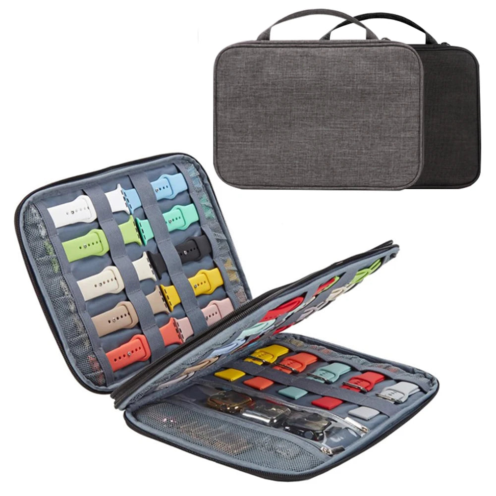 Portable Watchband Travel Pouch Box for Watch Band Multifunction Watch Strap Organizer Band Storage Pouch Qme