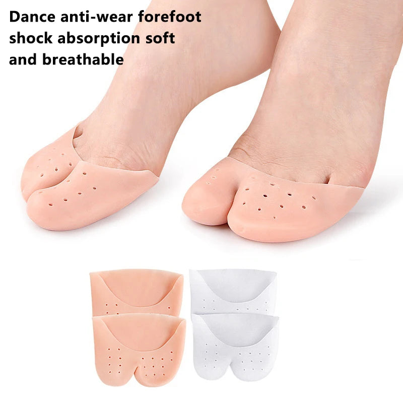 1 Pair Soft Forefoot Pads Silicone Gel Toe Protectors Soothing Qme