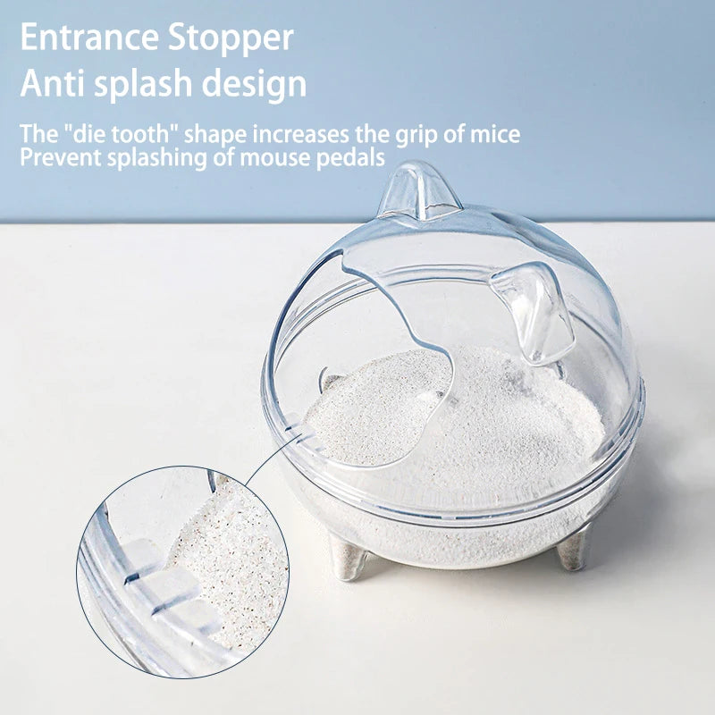 Hamster Transparent Bathroom Small Pet Sand Bath Cage Large Capacity Prevent Splash Bathing Transparent Shower Room Accessories Qme