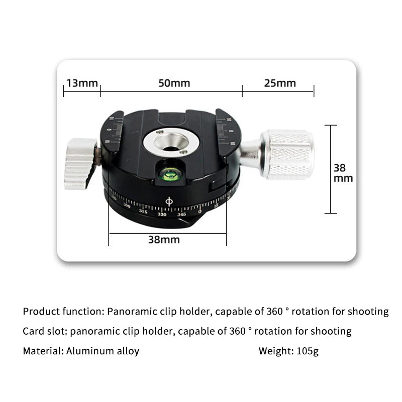 360 Rotate Panoramic Shooting Clamp Arca Swiss Camera Tripod Quick Qme A