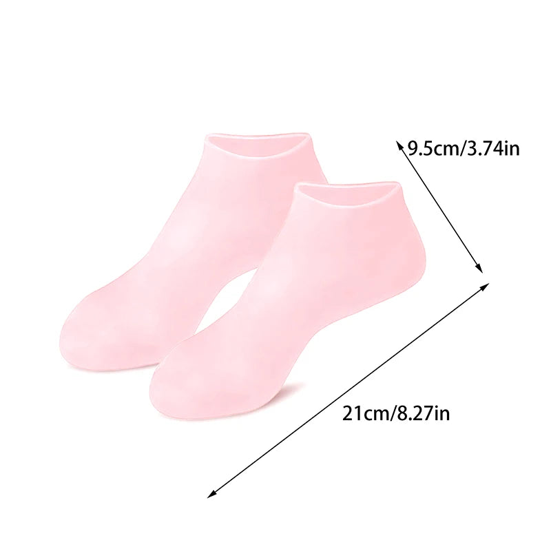 1Pair Silicone Socks Moisturizing Gel Sock Exfoliating Foot Spa Qme