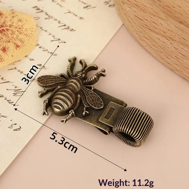 Retro Insect Design Metal Pen Clip Spring Loaded Sturdy Holder Work Qme A