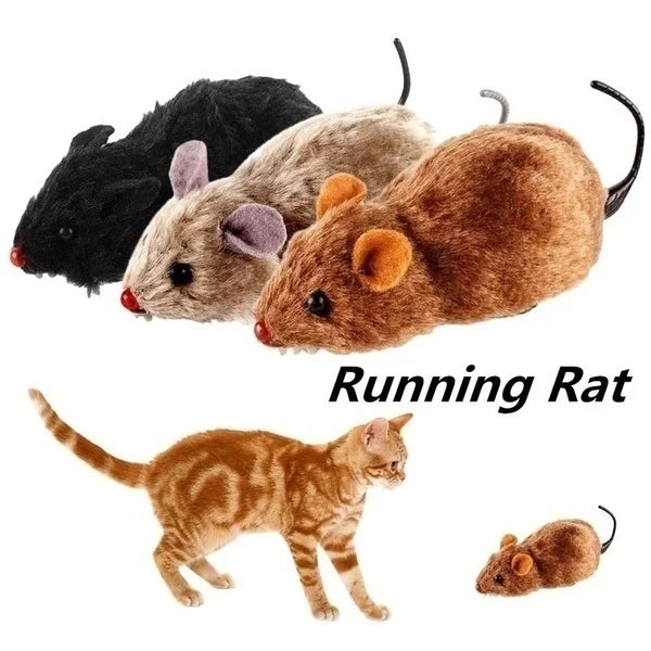 1Pcs Funny Lifelike Plush Mouse Running Rat Toy for Cats Dogs Pets Kids Random Color Cat Birthday Gift Qme