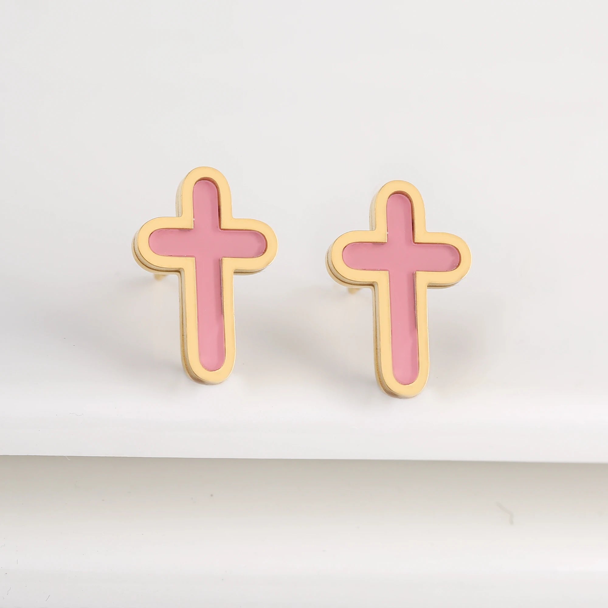 INS Charms Stainless Steel Shell Cross Necklace Jewelry Bracelet