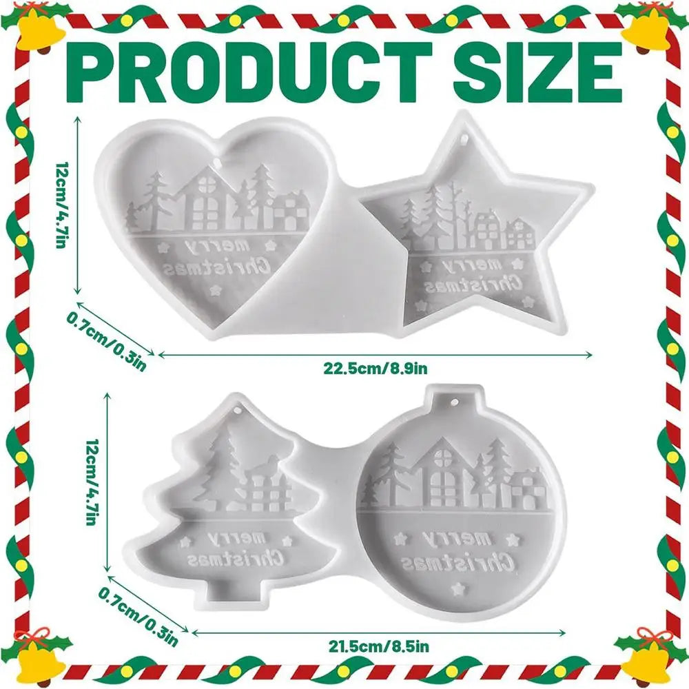 Christmas Resin Molds Ornaments Pendant Reusable Charm Plaster Wax Qme Violet China Mainland