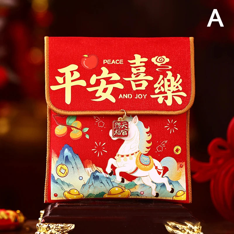 2026 Year Horse Fabric Red Envelope Traditional Lucky Money Bag Qme A