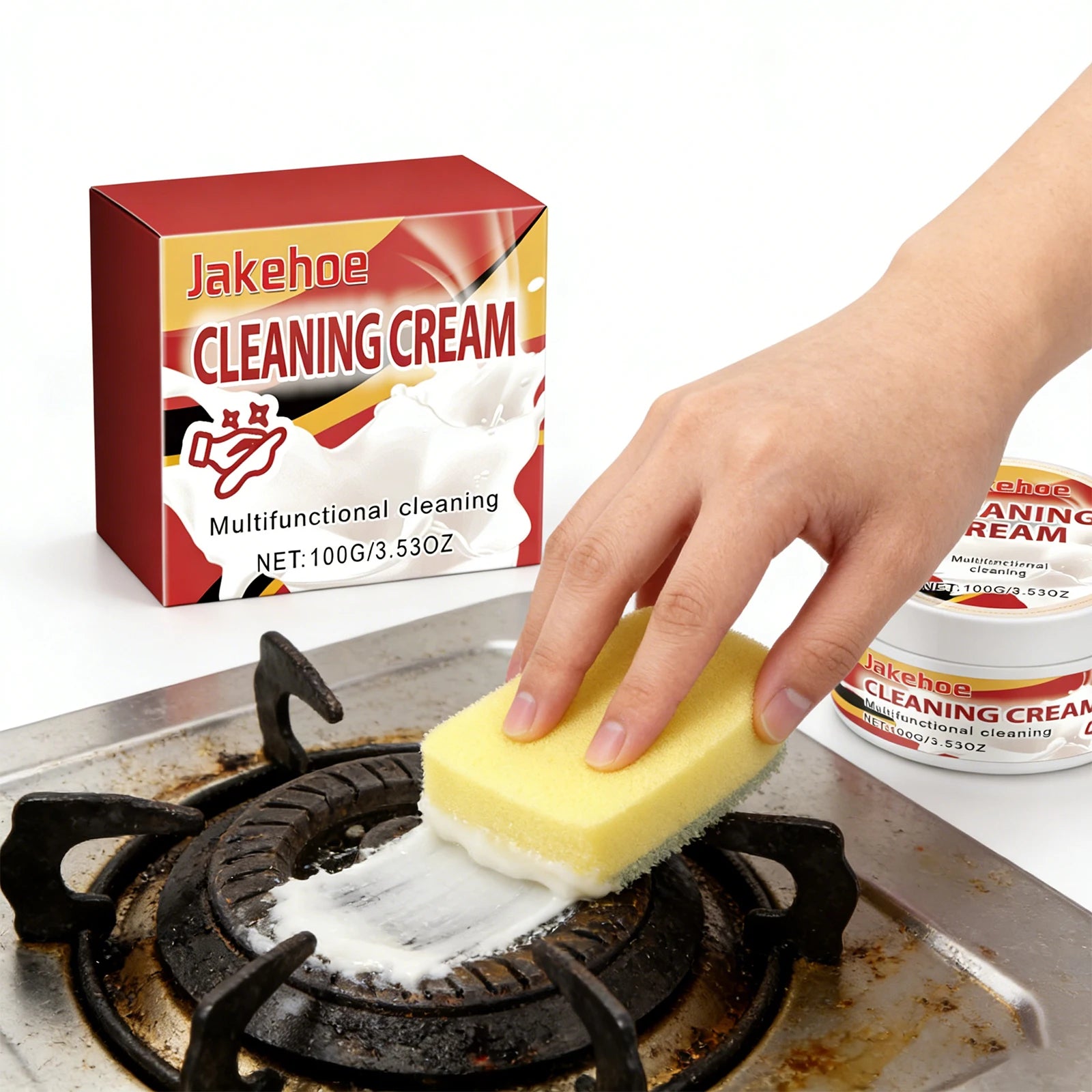 Multi Functional Decontamination Cream Easily Decompose Oil Stain and Dirt Eliminate Odor Polishing Stove Kitchen Cleaning Cream Qme