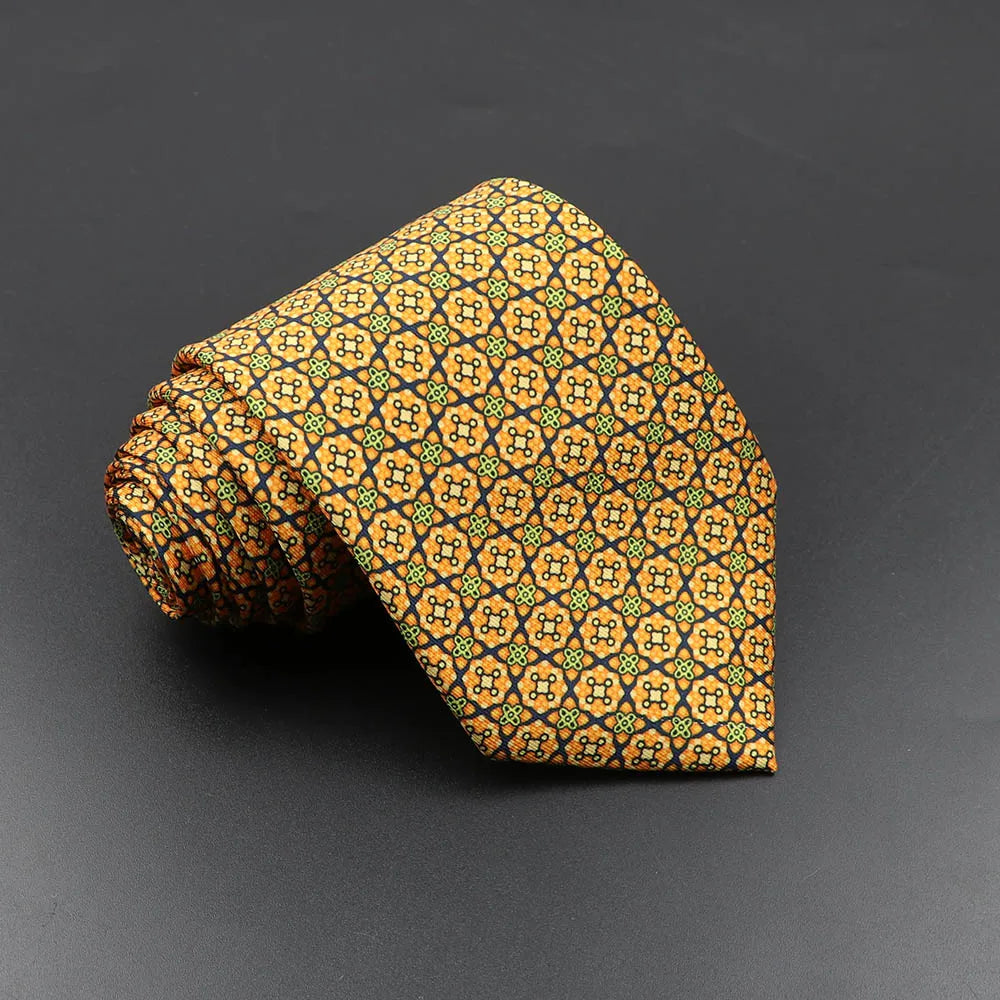 Men's Fashion Silk Tie Soft Novelty Necktie Blue Green Orange Ties