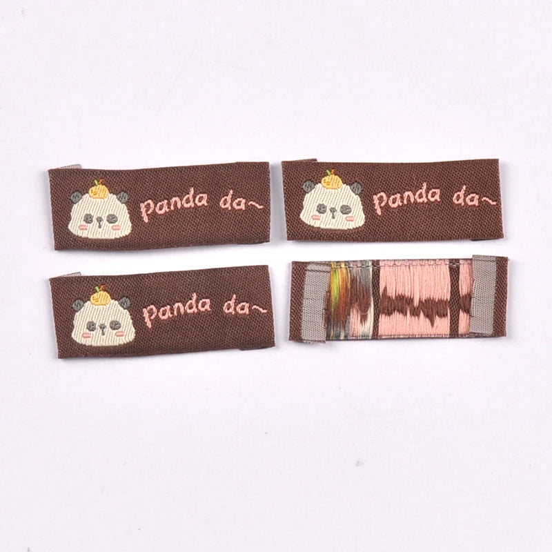 50Pcs Mix 40x17mm Cute Animal panda/dog/cat Fabric Labels Sew On Tags for DIY Clothes/Bag/Shoes Crafts cp4314 Qme 40x17mm-1