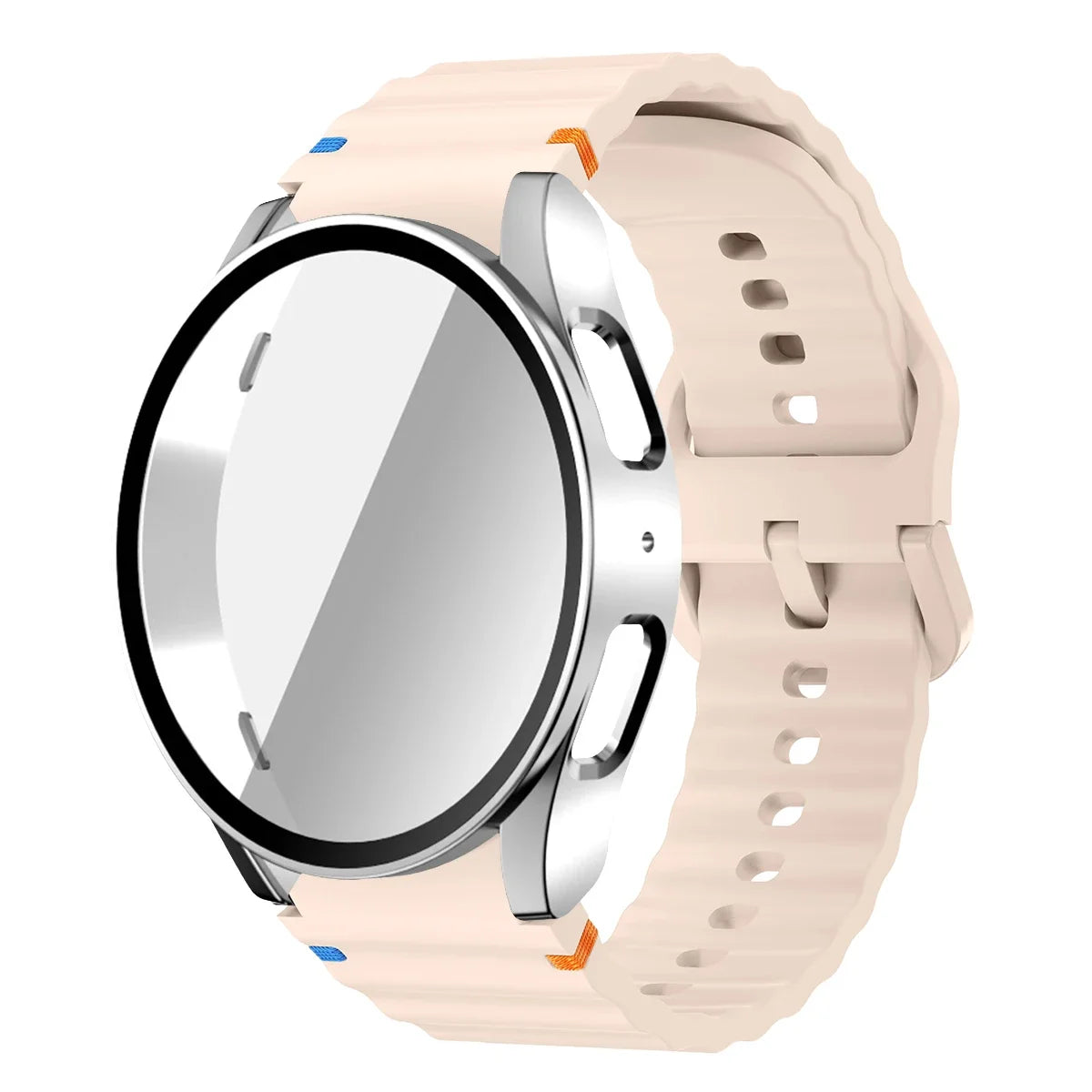 Silicone Strap for Samsung Watch 7 6 5 4 40mm 44mm 5Pro 45mm Band With Case Screen Protector Bumper cover for Wrist Accessories Qme