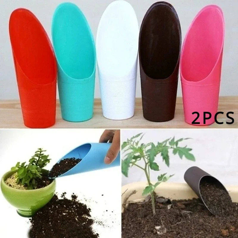2pcs Plastic Bucket Shovel Potted Cultivation Cylinder Mini Fleshy Plant Soil Spade Shovel Gardening Qme