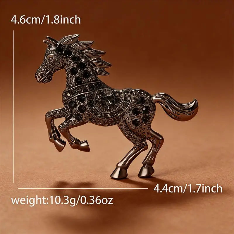 Luxury Horse Brooches For Women Unisex 4-color Elegant Enamel Animal Year Of The Horse Brooch Pins Gifts Qme A4
