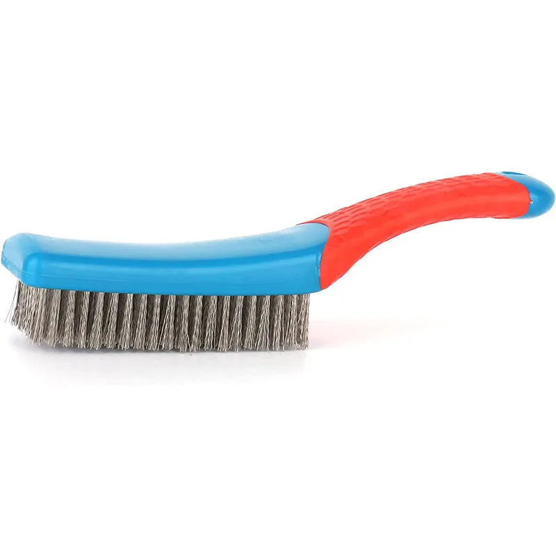 Heavy Duty Stainless Steel Wire Brush Comfortable Plastic Handle Qme 1pc