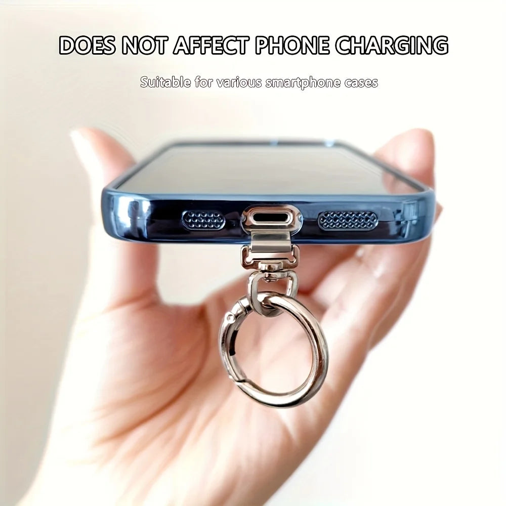 A Rotatable Metal Clip, A Mobile Phone Fixing Gasket, Which Can Be Connected To Mobile Phone Lanyard Decorations. Qme