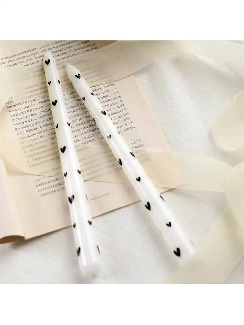 Box Printed Long Candle Christmas Winter Holiday Halloween Qme white