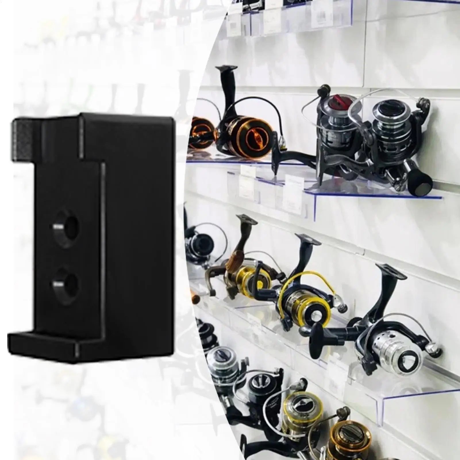 Fishing Reel Display Shelf Fishing Reel Wall Organizer Quick-Release Tackle Storage Hanger For Boat Kayak Truck Garage Door Qme