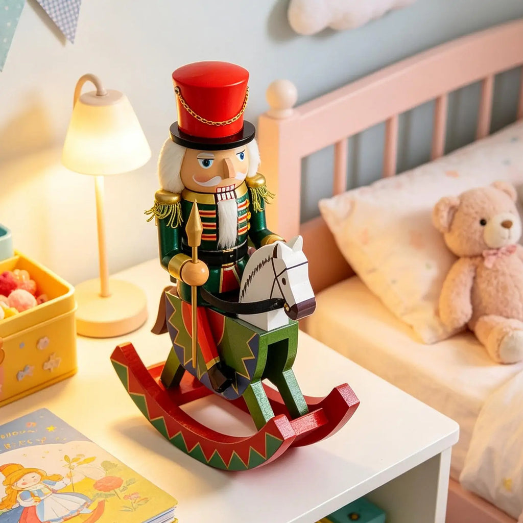 Nutcracker Christmas Decor Retro Wood Statue Party Supplies Wooden Qme