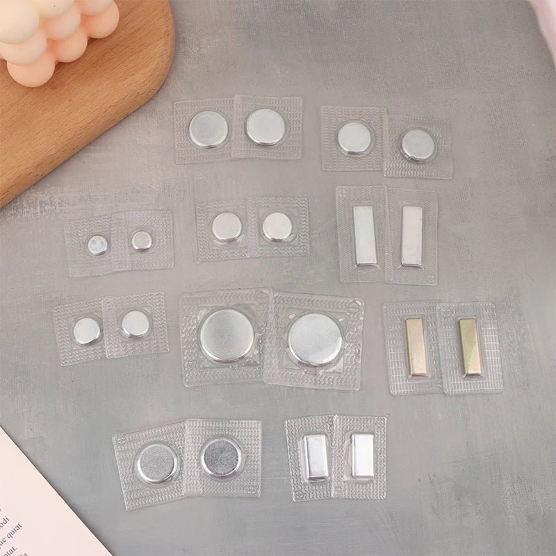 5Pairs PVC Invisible Metal Strong Magnetic Snaps Button Invisible Sew Magnetic Magnet Fastener For Handbag Clothing Qme