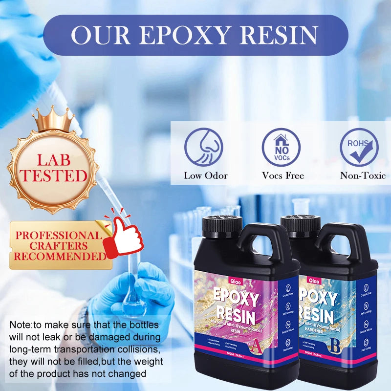 High Gloss 1:1 Epoxy Resin – Fast Curing & Heat Resistant Epoxy Reisn for Art, Jewelry, Furniture Tops & Handmade Crafts DIY Qme