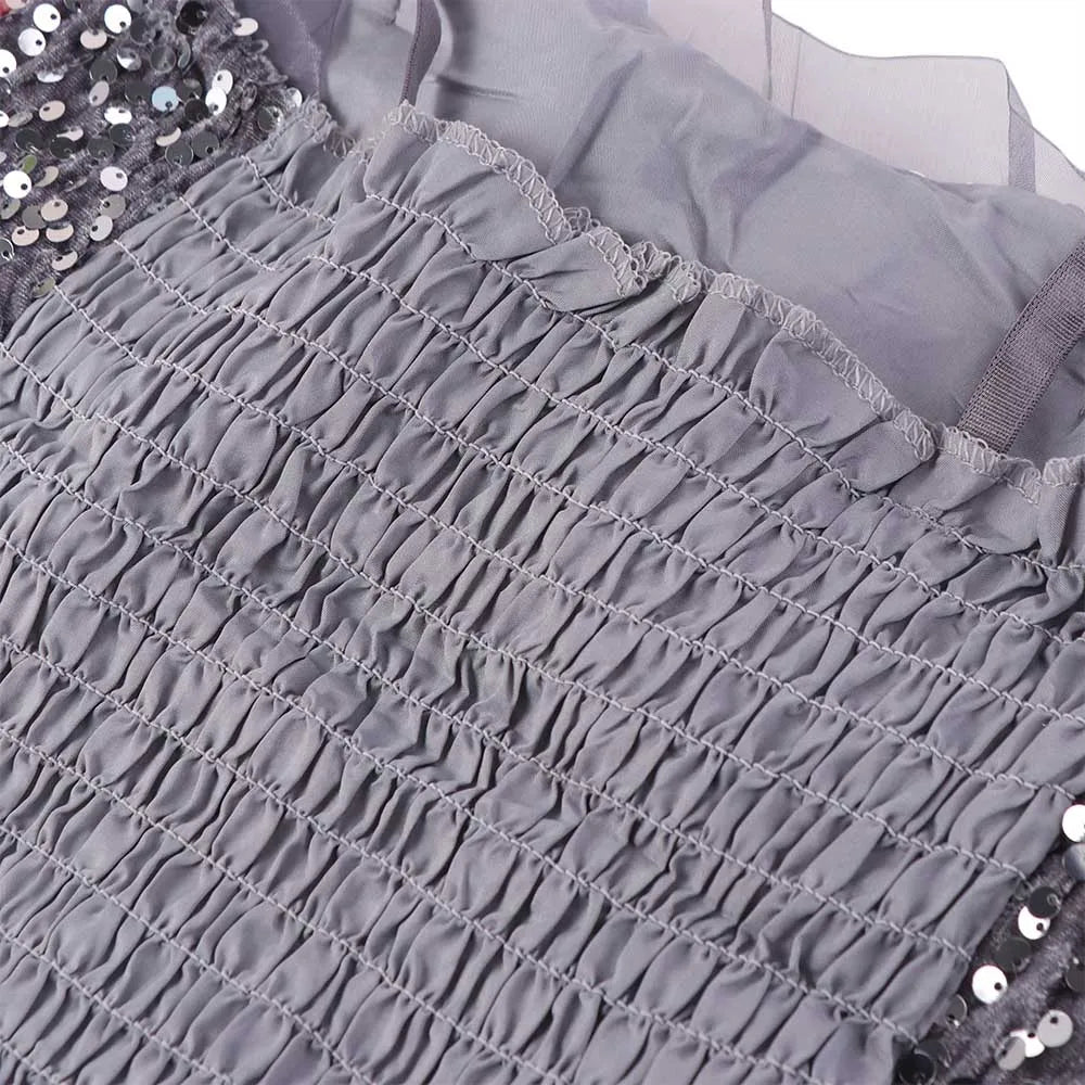 Fashion Crop Top Shiny Sequin Vest Slim Sweet Bottoming Shirt Party Bling Sleeveless Camisole Girl Qme