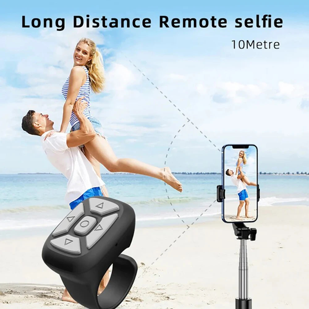 Finger Bluetooth Remote Control Ring for Phone Page Flipping Video Recording Shooting Selfie Cellphone Camera Remote Controller Qme