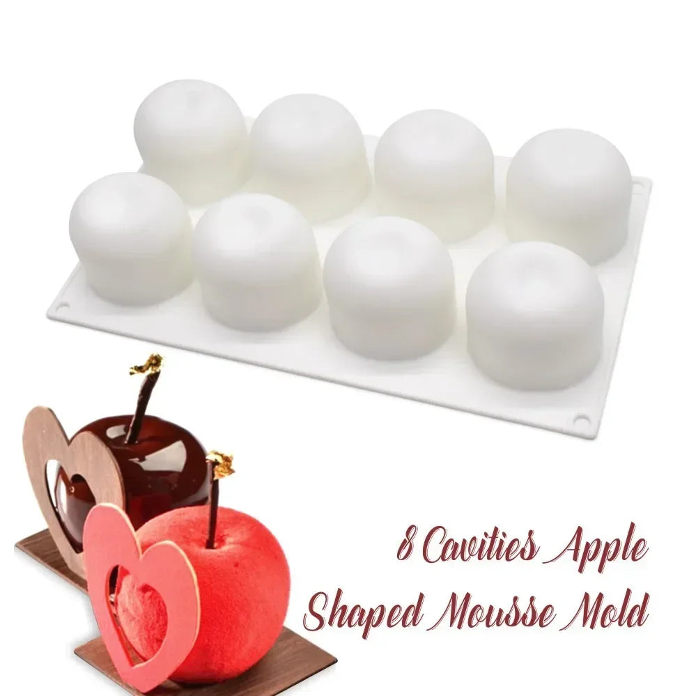 Silicone Cake Moulds Fruits Mousse Cake Molds Orange Apple Pear Mango Strawberry Pinecone Shape Mould Dessert Decorating Tools Qme apple