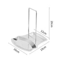 Stainless Steel Pot Lid Holder Kitchen Storage Rack Utensils Dish Qme A