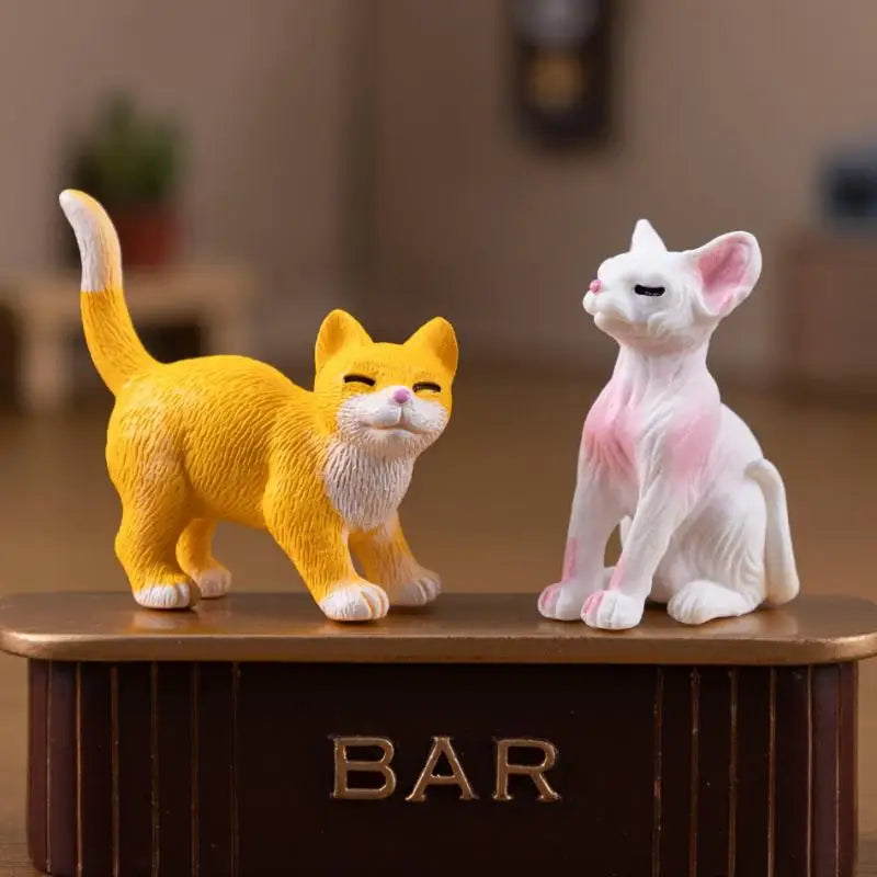 3 DIY Micro Landscape Resin Cat Ornament Animal Miniature Fairy Qme
