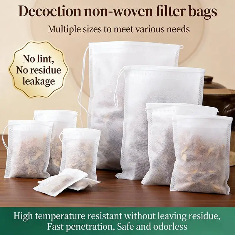 Tea Infuser Spice Loose Coffee Seal Filter Mesh Bag Disposable Pouch Qme