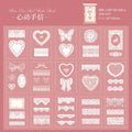 TIANZI 30 Sheets PET Die Cut Stickers Book Black & White Lace Theme Retro Decorative Handmade Scrapbooking Stationery Supplies Qme D