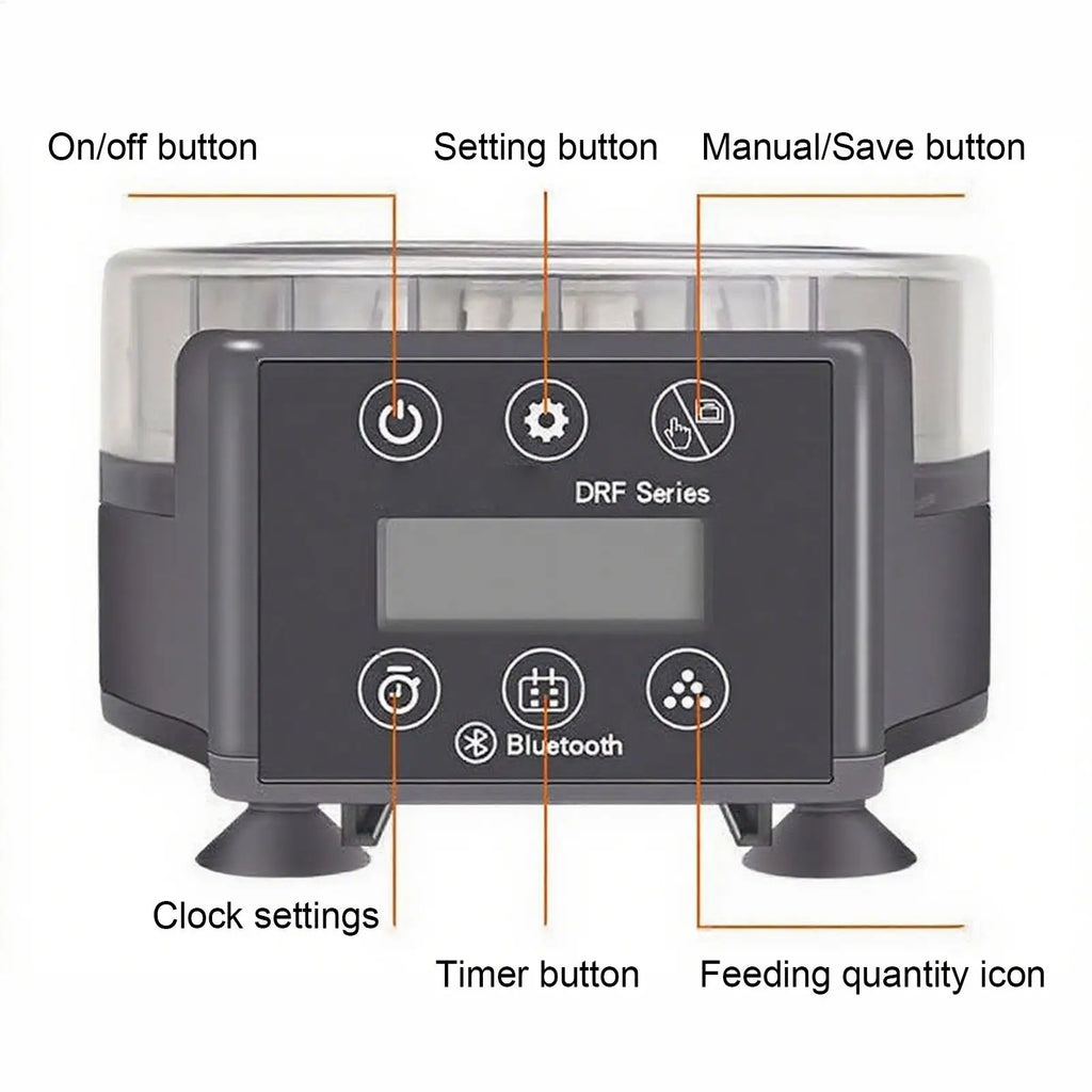 Aquarium Feeder Smart 6-Level Control Automatic Fish Food Dispenser Qme