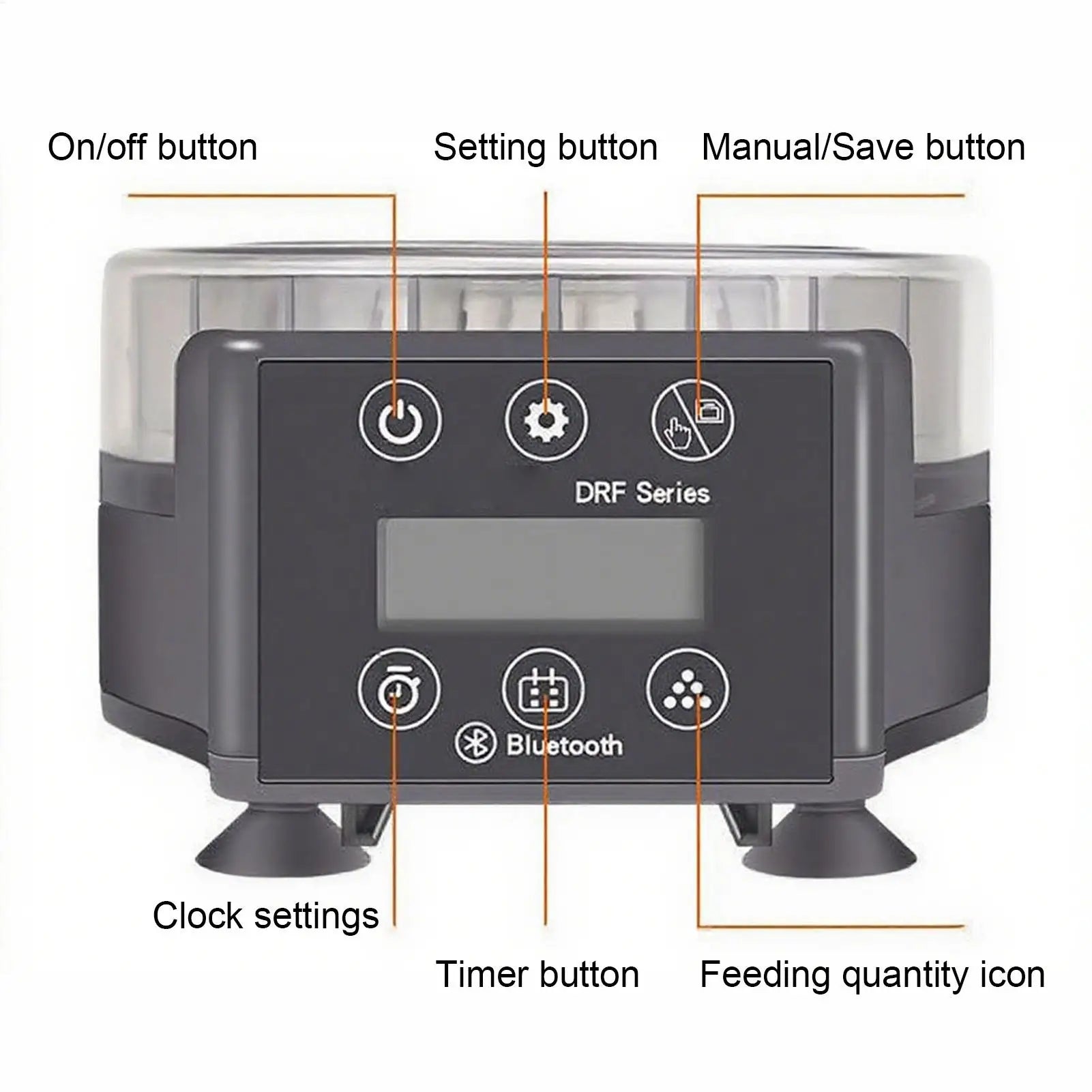 Aquarium Feeder Smart 6-Level Control Automatic Fish Food Dispenser Qme