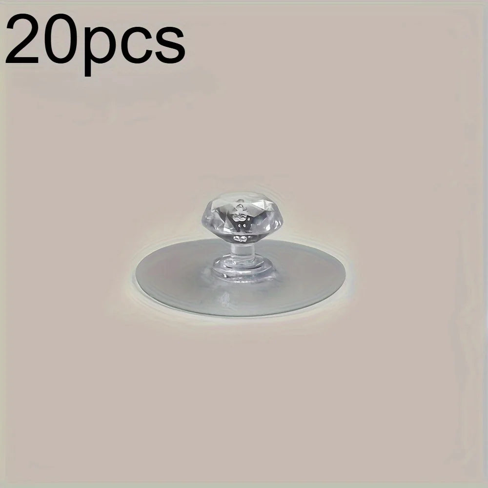 Self Adhesive Cabinet Drawer Handle Without Drilling Transparent Acrylic Handle Hook Window Opener Suitable for Kitchen Cabinets Qme 20pcs