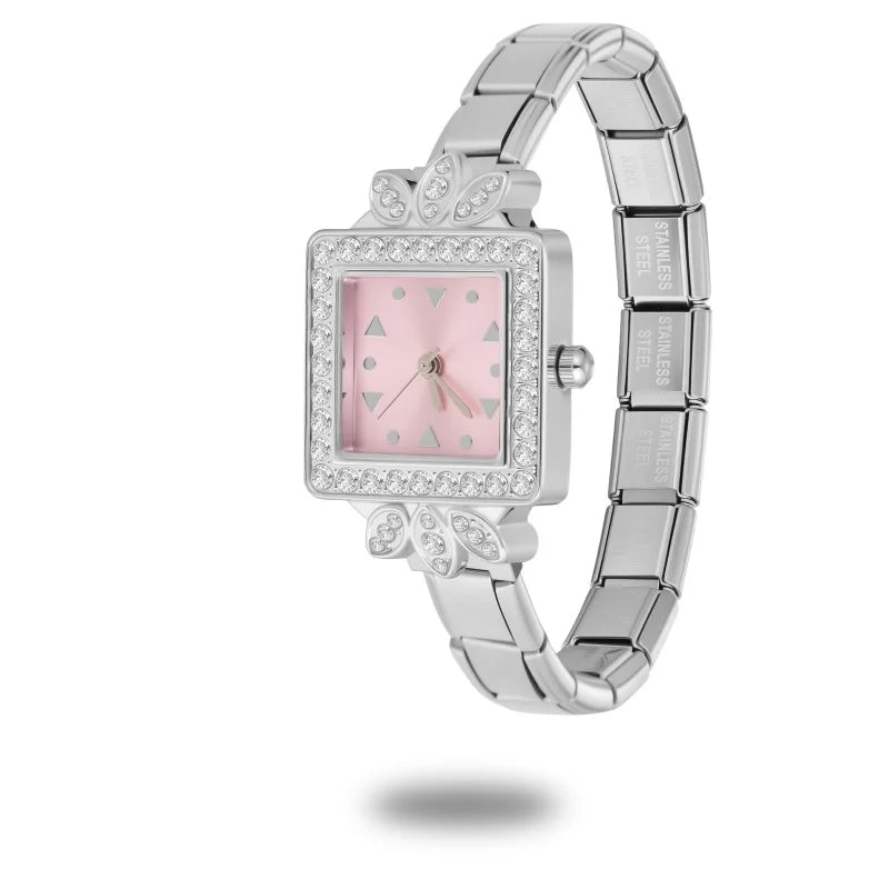Fashion Italian Elastic Charm DIY Width Stainless Round Watch Women's