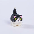 Cute Cat Figurine Decorative Wooden Ornament Miniature Kitten Home Bedroom Office Desk Decoration Gift Statue Qme A4