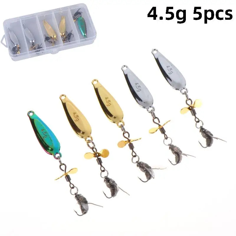 Fly Spinning Propeller Metal Sequins Soft Bait Micro Fishing Flies Qme A3
