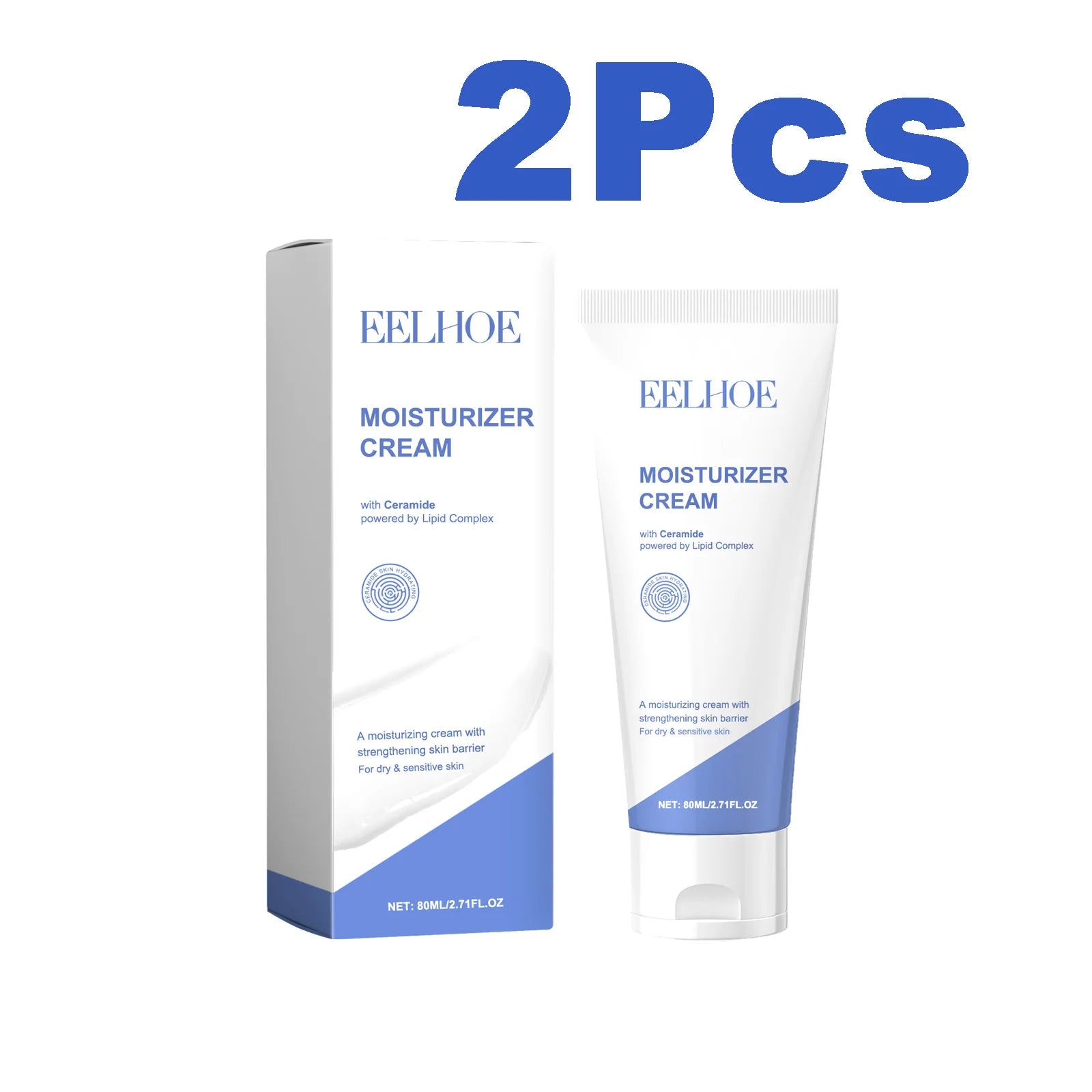 Ceramide Face Cream Skin Barrier Repair Moisturizing Firming Anti-Aging Deep Nourishing Face Body Moisturizer for Dry Skin Qme 2 x 80ml Boxed