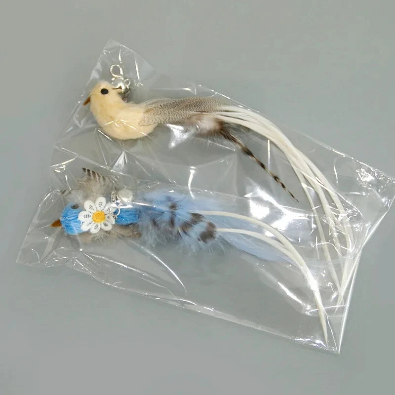 Funny Bird Feather Cat Wand With Bell Accessories Interactive Toys For Cats Kitten Hunting Teaser Exercise Pet Products Qme