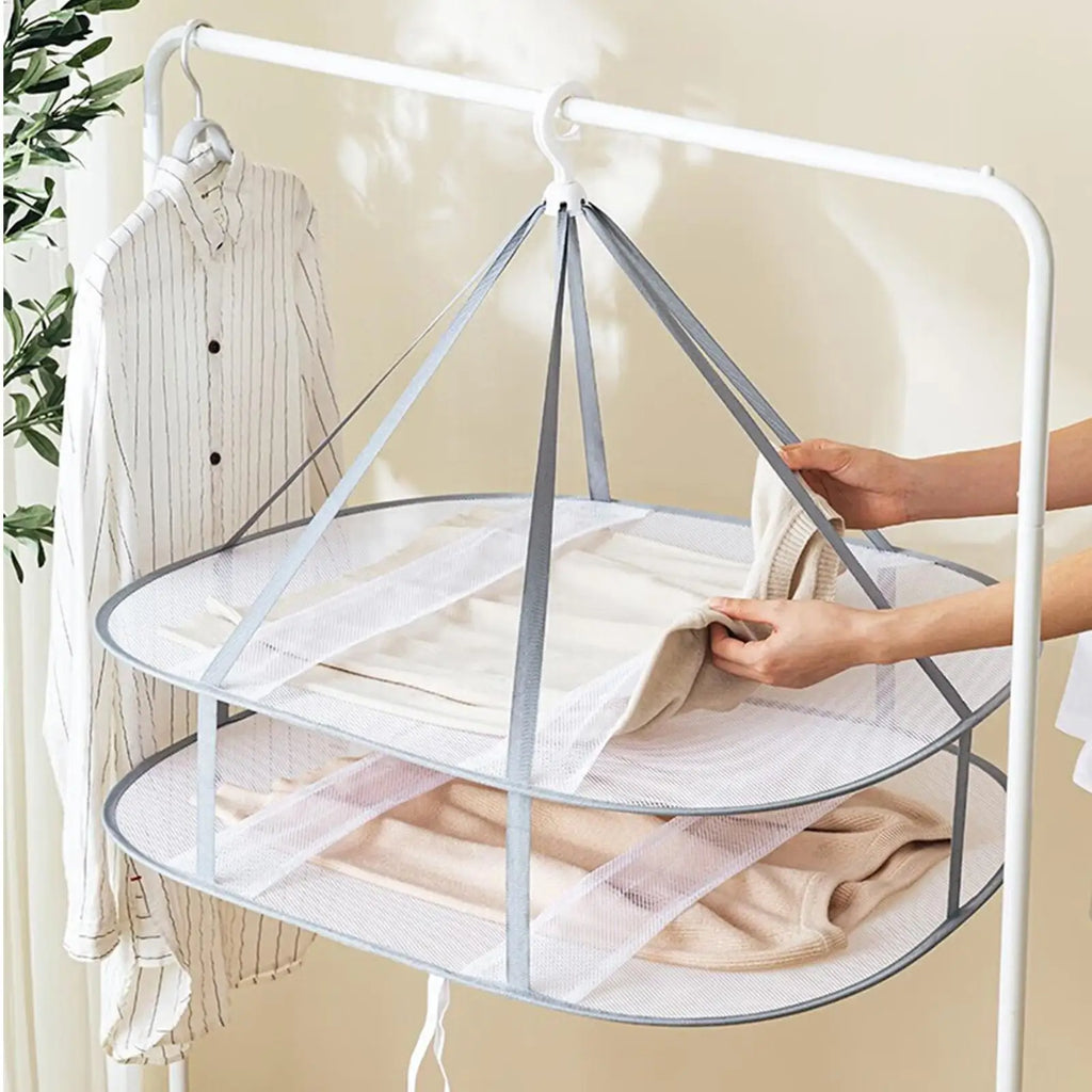 Sweater Drying Rack Flat Foldable Clothes Drying Rack Mesh Large Dry Hanger Apartment Must Haves for Clothing Socks Underwear Qme