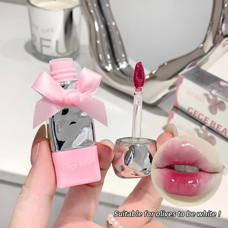 Gegebear Water Gloss Lip Glaze Mirror-like Makeup Not Easy Stain Cup Qme