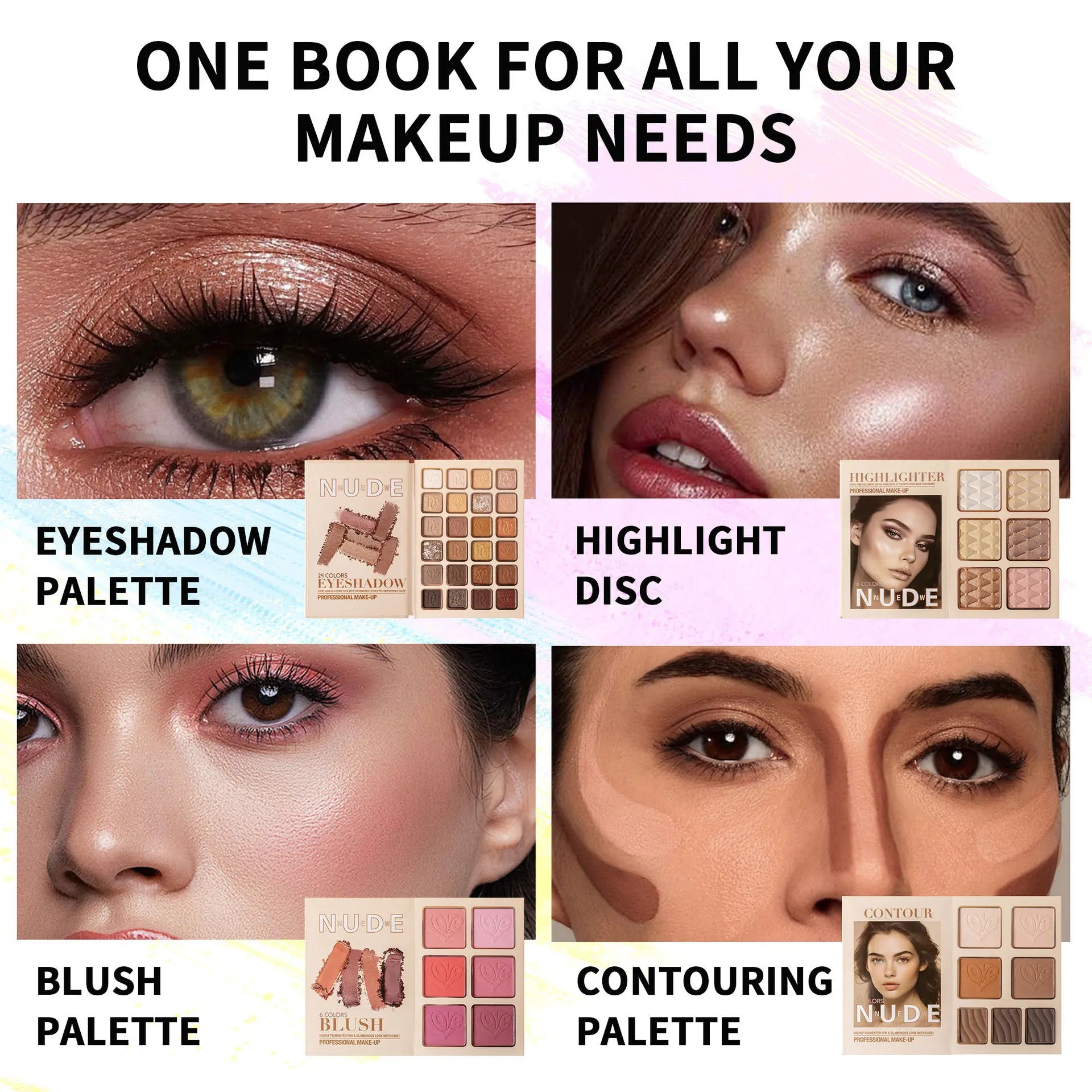 43-color All-in-one Makeup Palette 4-Layer Book Design Matte Shimmer Qme