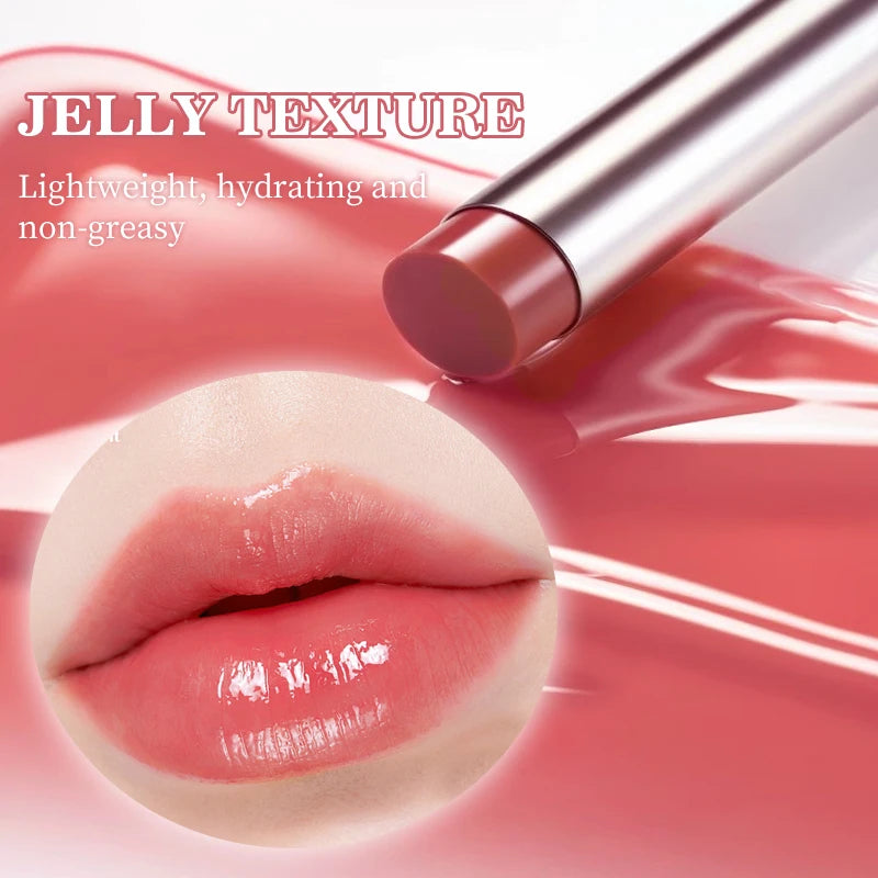 Moisturizing Water Light Lipstick,Mirror Gloss Jelly Gel Lip Gloss,Long-Lasting,Waterproof,Lightweight,Nourishing & Hydrating Qme