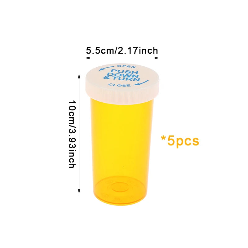 Plastic Medicine Pill Bottles Child Resistant Caps Containers Travel Qme A7